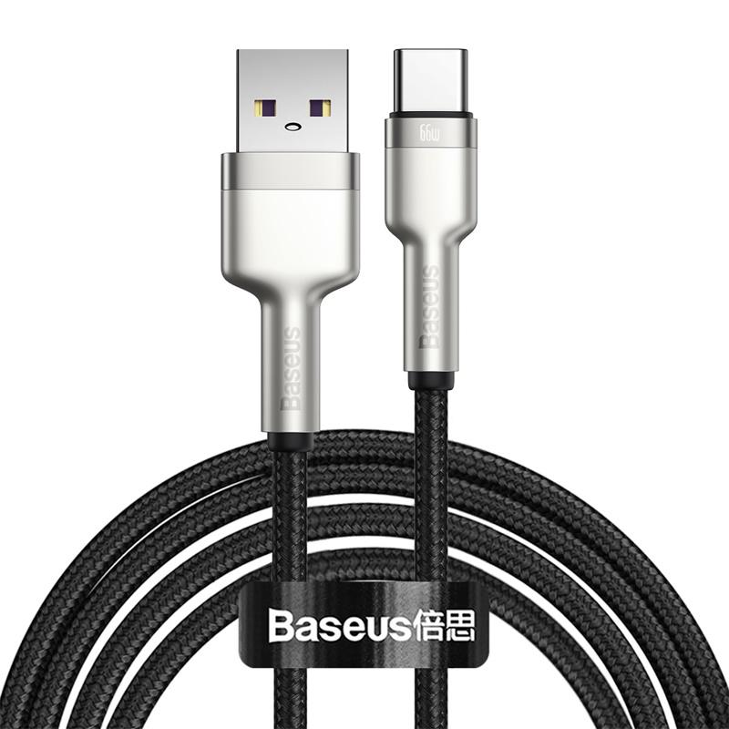 Кабель Baseus Cafule USB 2,0 to Type-C 66W 2 м Чорний (CAKF000201)