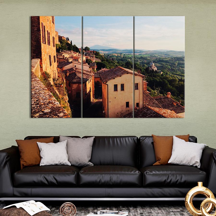 Картина город Красивый вид на архитектуру Тосканы 78x48 см (A806-3)