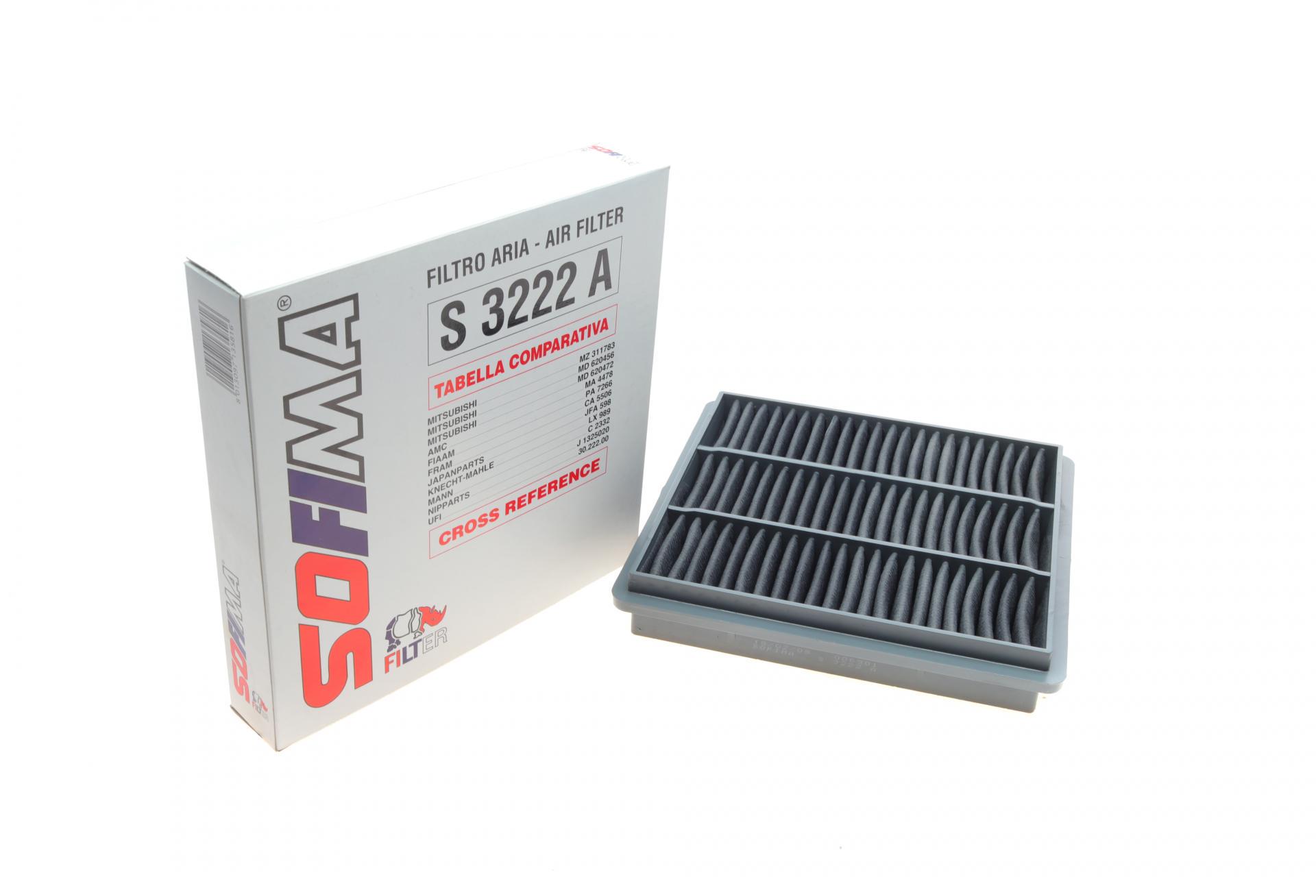 Фільтр повітряний SOFIMA для Mitsubishi Pajero/Montero/L400 20-3,0 90-07- (S 3222 A)