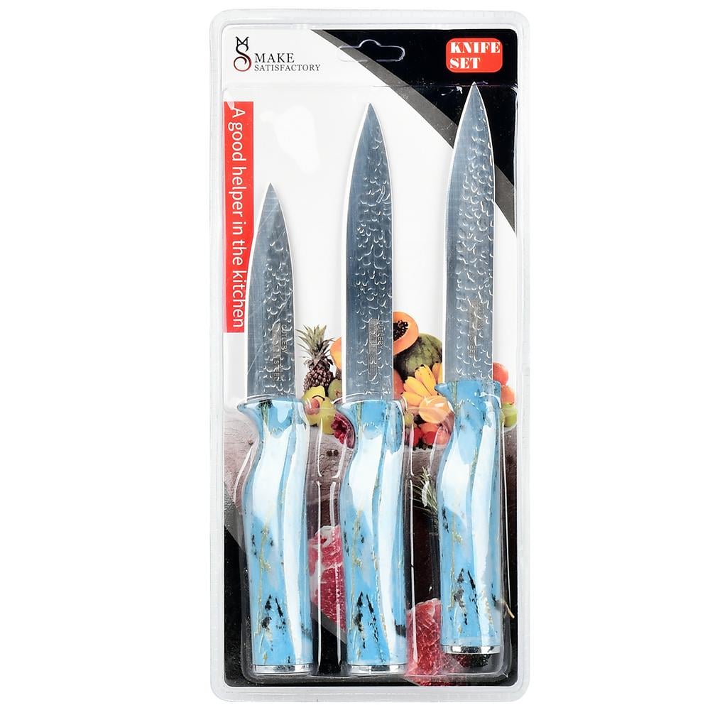 Набор кухонных ножей Stenson Space Gold в наборе 3 шт. 13,5х29 см Голубой (R97603)