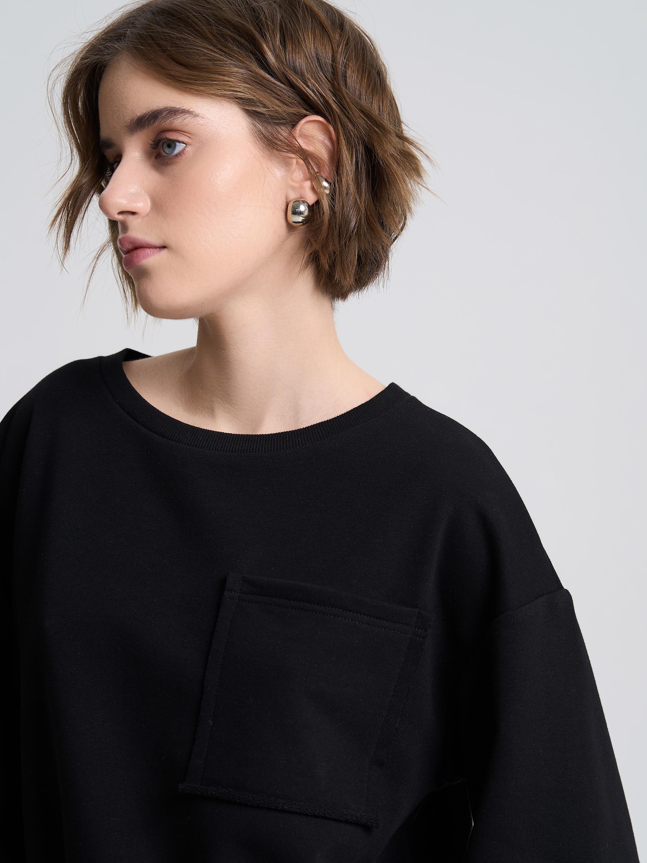 Футболка жіноча щільна з необробленим краєм ROZA 240607 XL Чорний (4824005717666) - фото 4