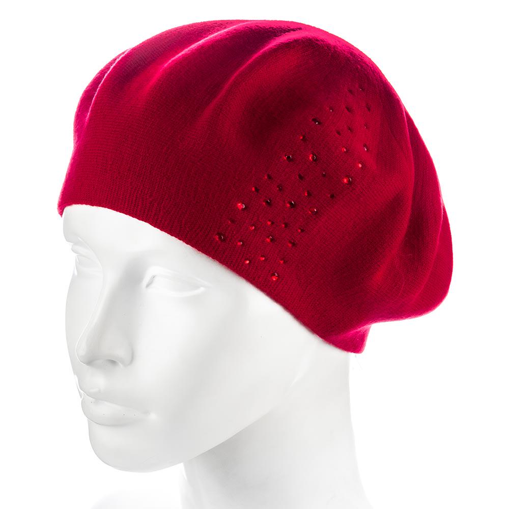 Берет женский Zolly ZH239 полушерстяной тонкой вязки двойной Красный (131534)