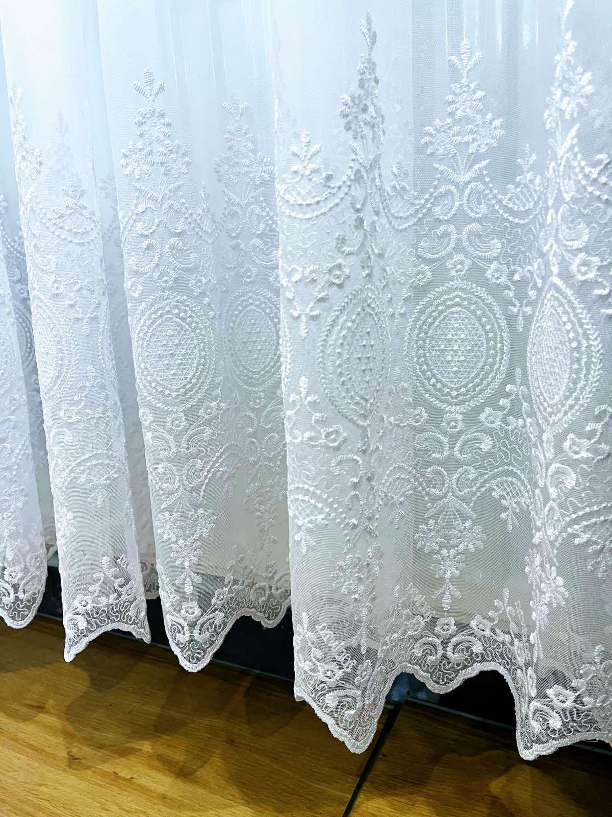 Тюль бамбук з вишивкою 5х2,7 м 1 шт. Білий (2828) - фото 2 Тюль бамбук з вишивкою 5х2,7 м 1 шт. Білий (2828) - фото 2