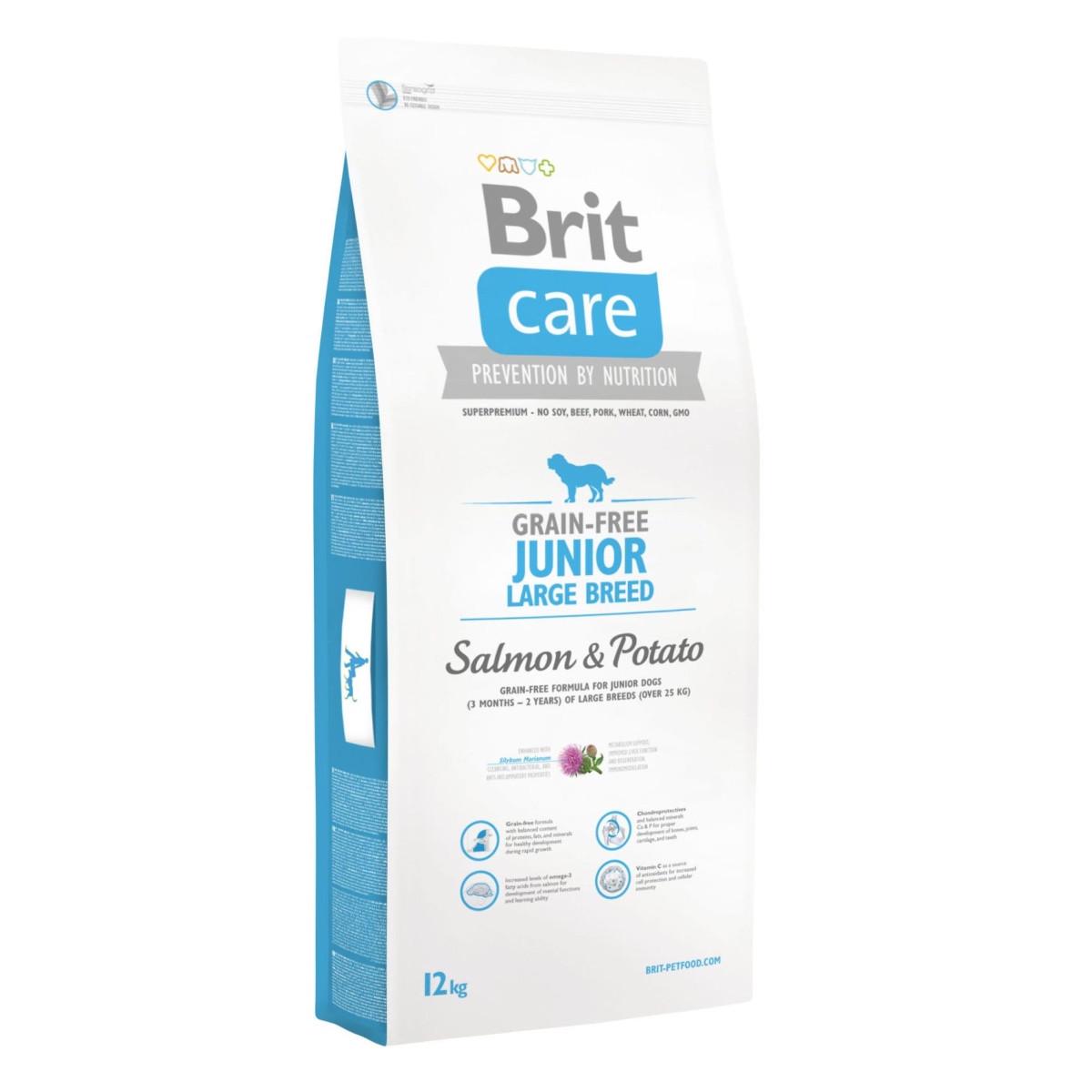 Корм сухой Brit Care GF Junior Large Breed Salmon&Potato для щенков гигантских пород 12 кг (8595602510092)