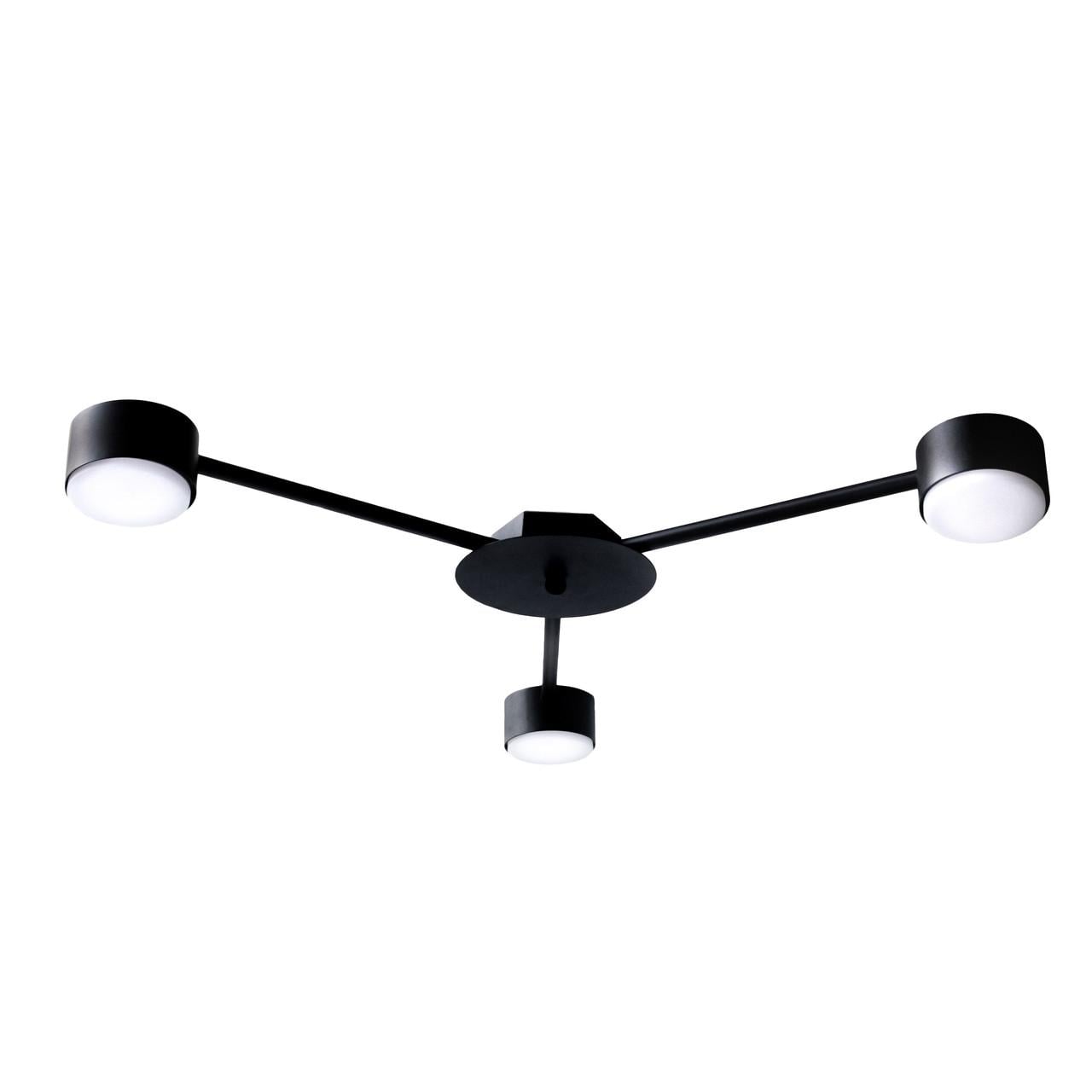 Люстра MSK ELECTRIC Copter на три круглых плафона под лампы GX53 (NL 8040-3 BK)
