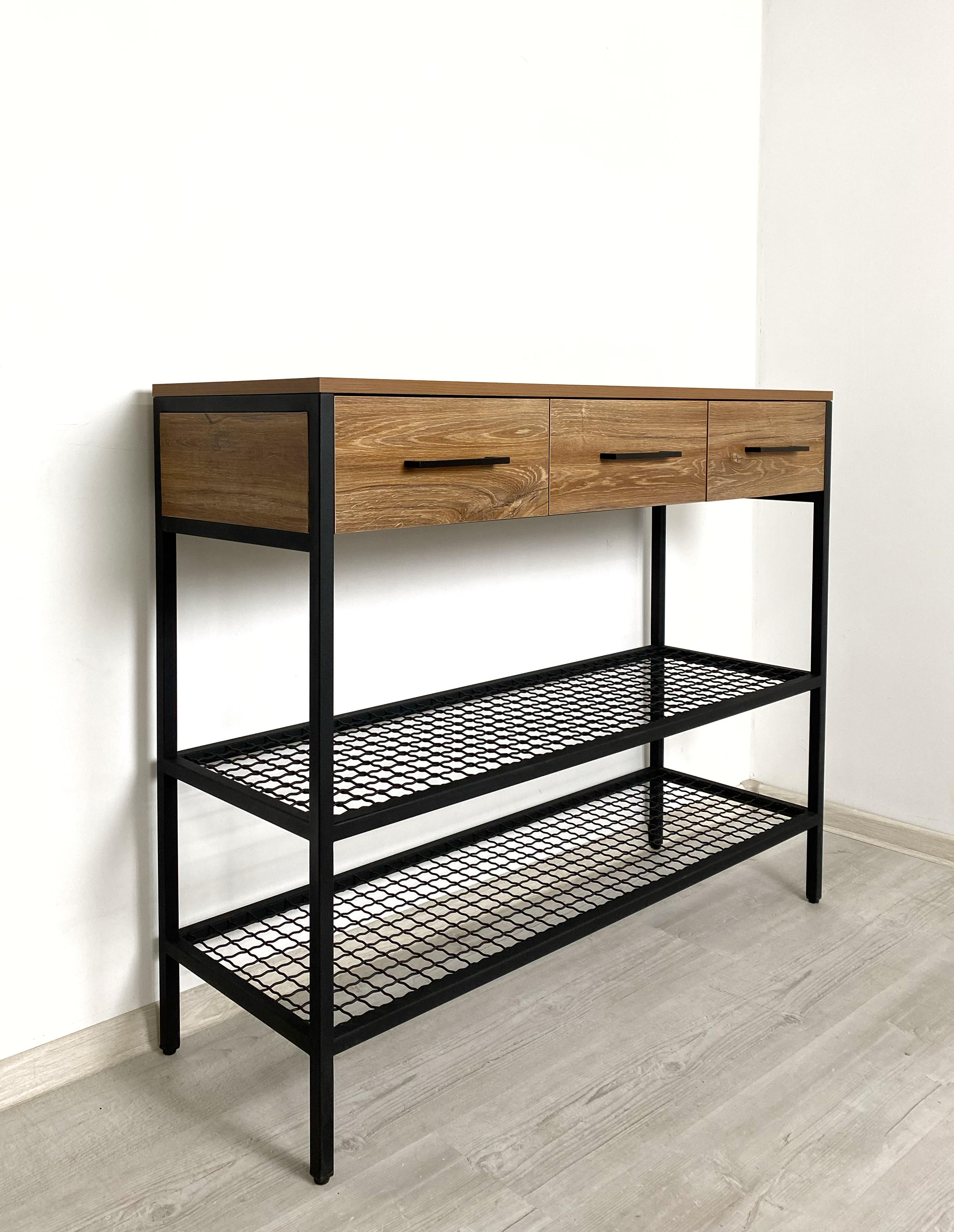 Консольный столик из металла и ЛДСП K07-ML 900х1100х350 мм