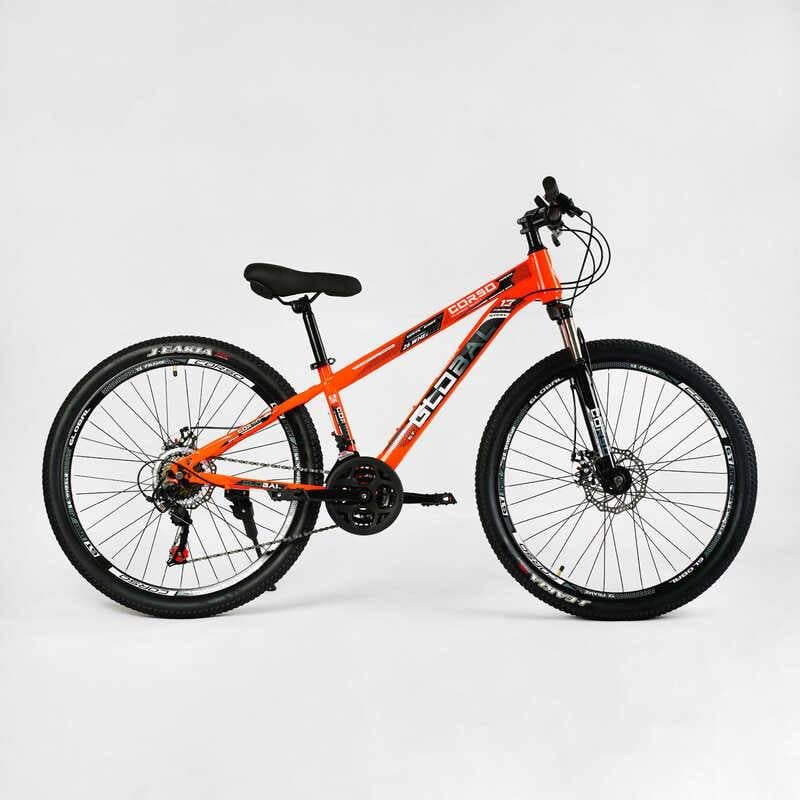 Велосипед спортивный Corso 26" Global 21 скорость стальная рама 13" переключатели Saiguan Orange (137746)