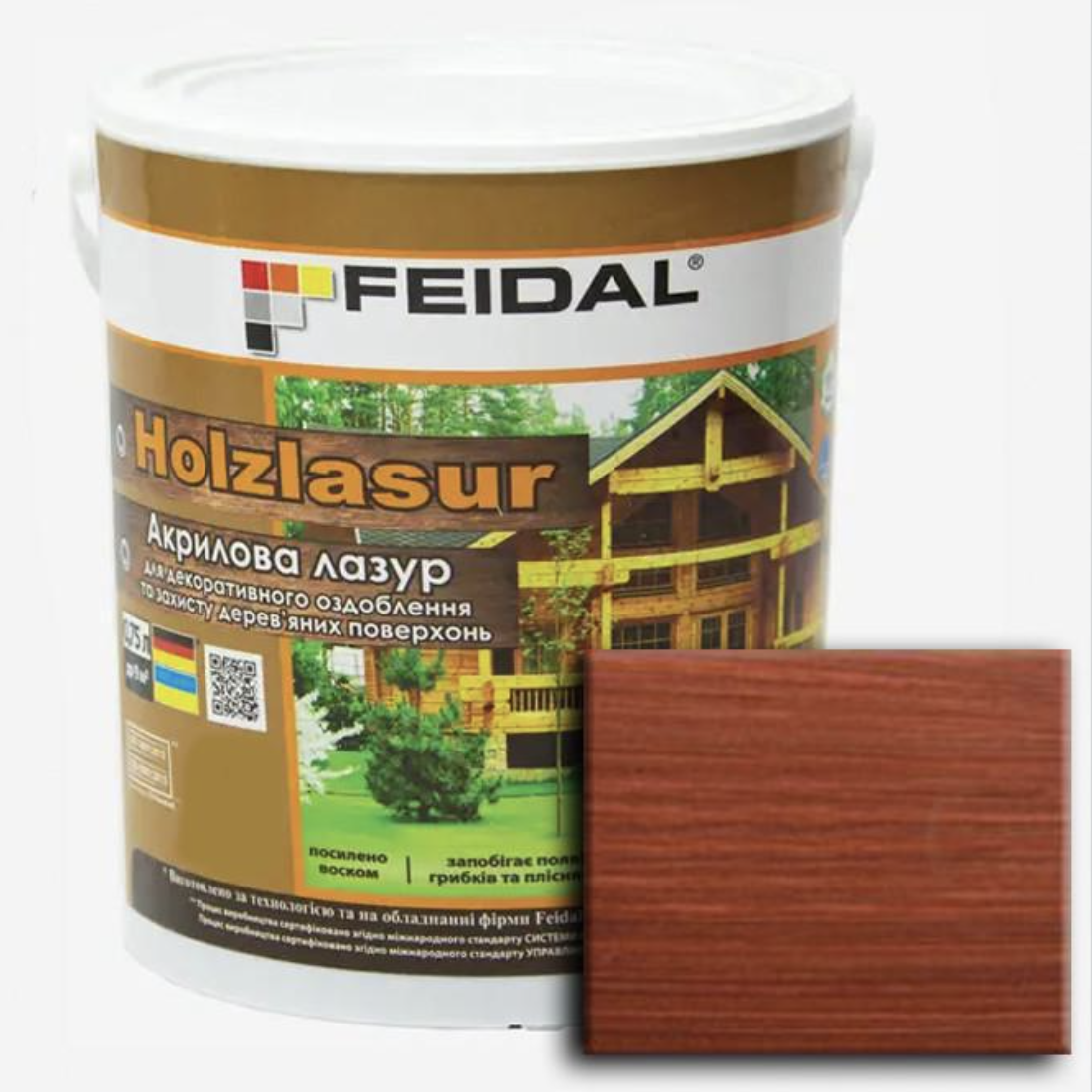 Лазурь акриловая Feidal Holzlasur 0,75 л Красное Дерево (27582058)