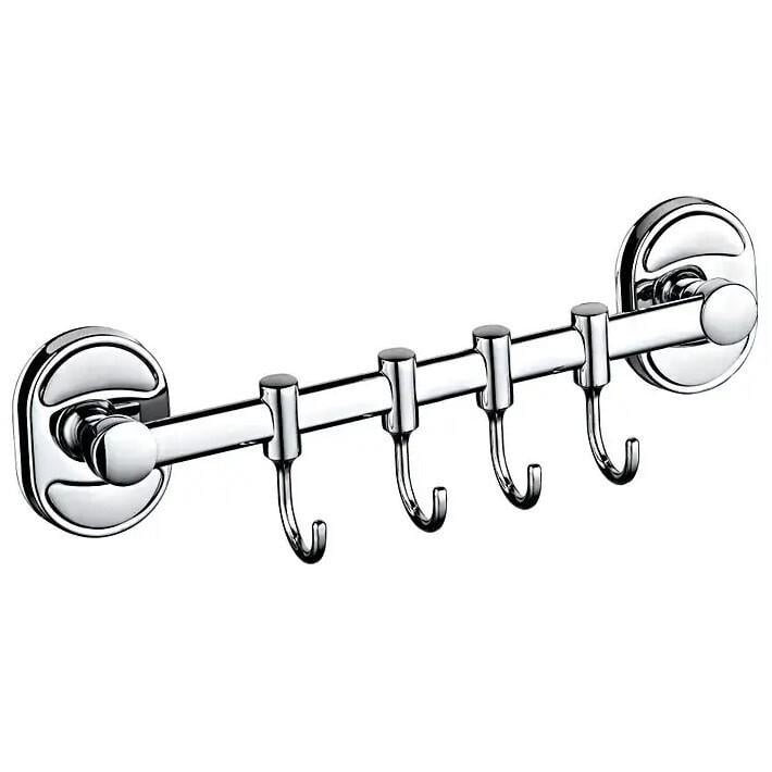 Планка з гачками для рушників Frap F1915-4 четверний Хром (126663)