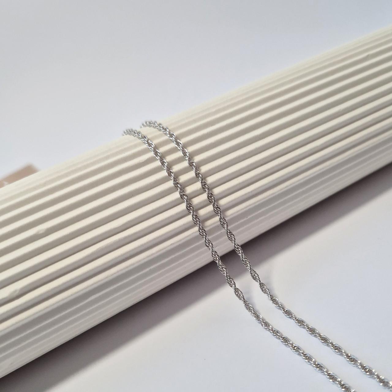 Цепочка жгут серебро 925 пробы родированное 4,66 г 60 см (ta33)