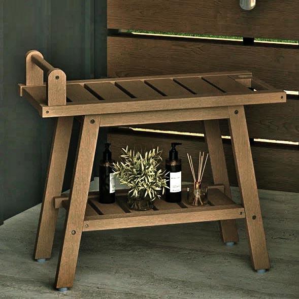 Табурет для ванной из дерева Лонус Корица (ТВН-008433)