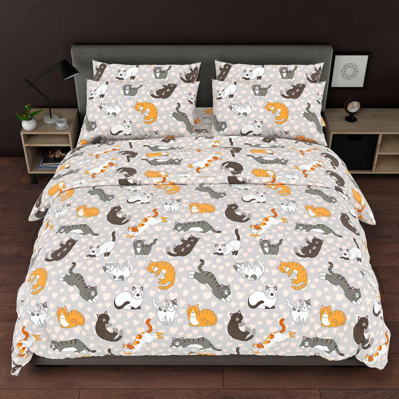 Комплект постельного белья LoveYouHome бязь gold Кот двуспальный 175x215 см (7244)