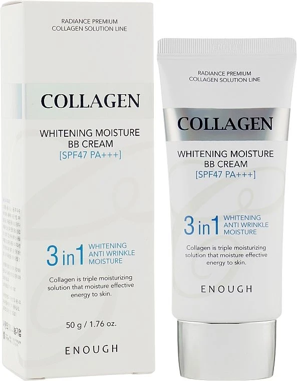 BB крем для лица Enough Collagen 3 in1 Whitening Moisture BB Cream SPF47 PA+++ с морским коллагеном 50 г (32123618)