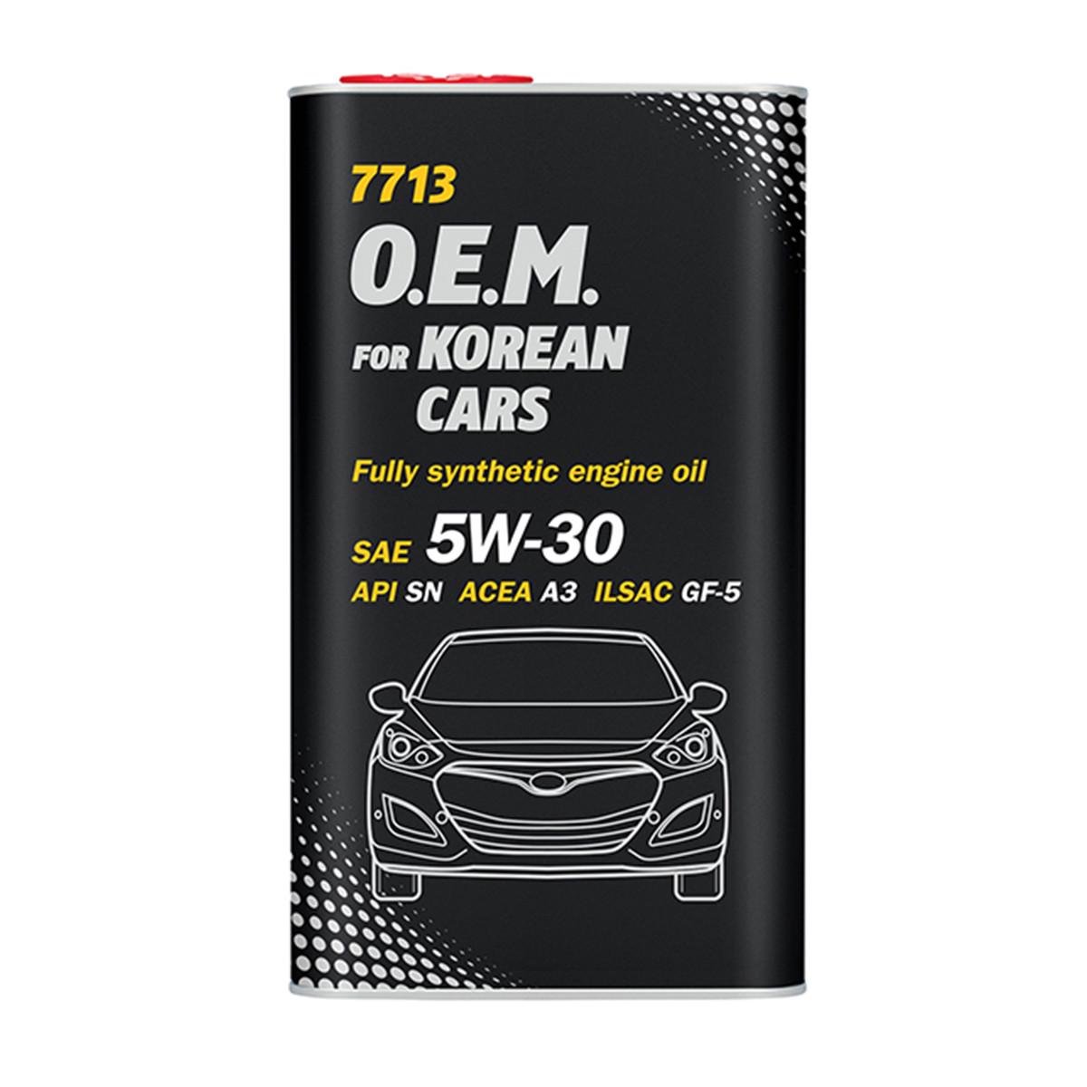 Моторное масло Mannol 7713 O.E.M. for KOREAN CARS 5W-30 4 л (MN7713-4) - фото 1