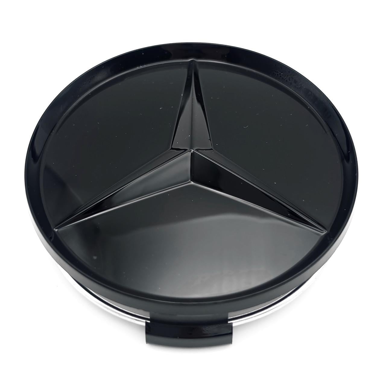 Ковпачок заглушка маточини колеса Mercedes Benz 75 мм тип 2 Чорний глянець (3012422592)