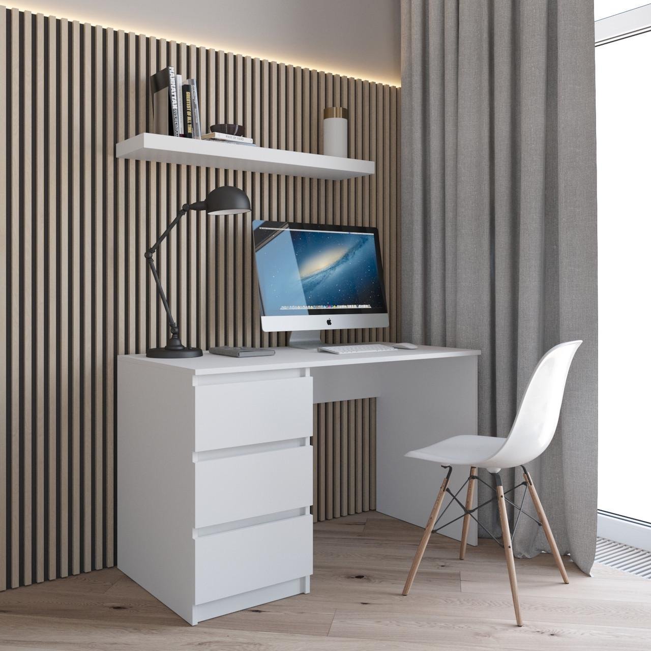 Стіл комп’ютерний з тумбою Вайс R-13 1200х600х755 мм Білий (30328668) - фото 1 Стіл комп’ютерний з тумбою Вайс R-13 1200х600х755 мм Білий (30328668) - фото 1