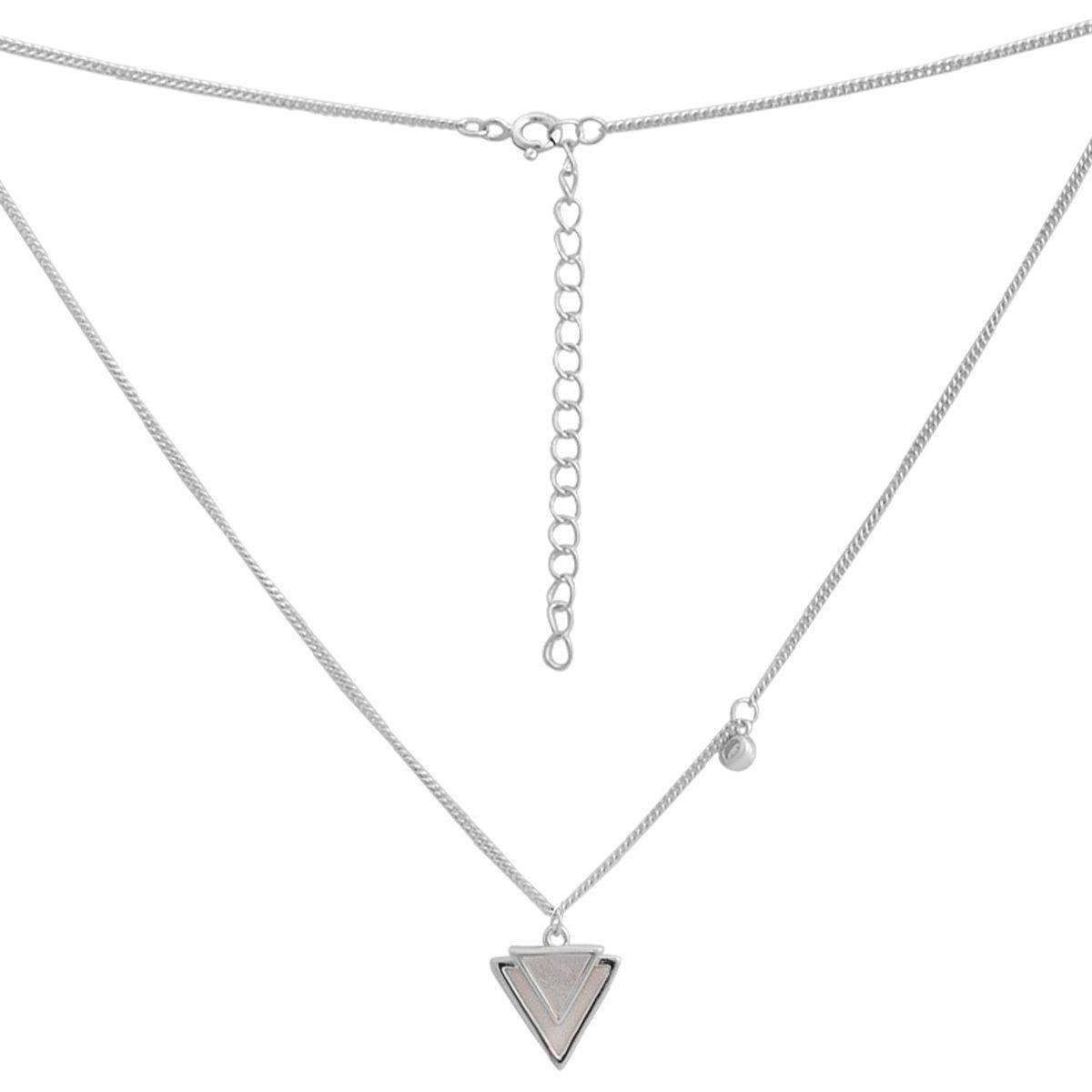 Кулон-трикутник срібний із перламутровою вставкою