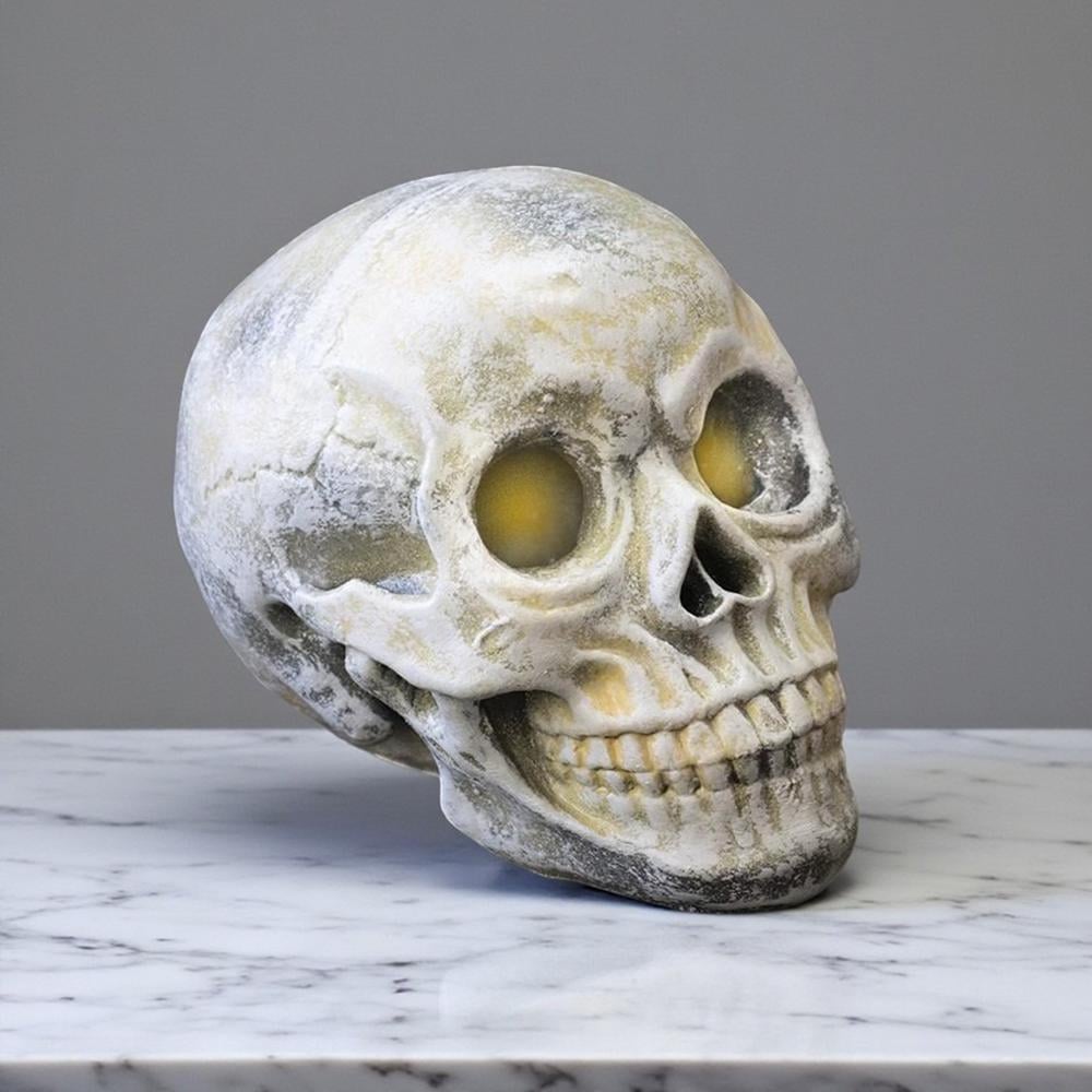 Светильник настольный декоративный гипсовый Череп Хэллоуин 18x13x12 см Бежевый (27-HL1-3781) Светильник настольный декоративный гипсовый Череп Хэллоуин 18x13x12 см Бежевый (27-HL1-3781)