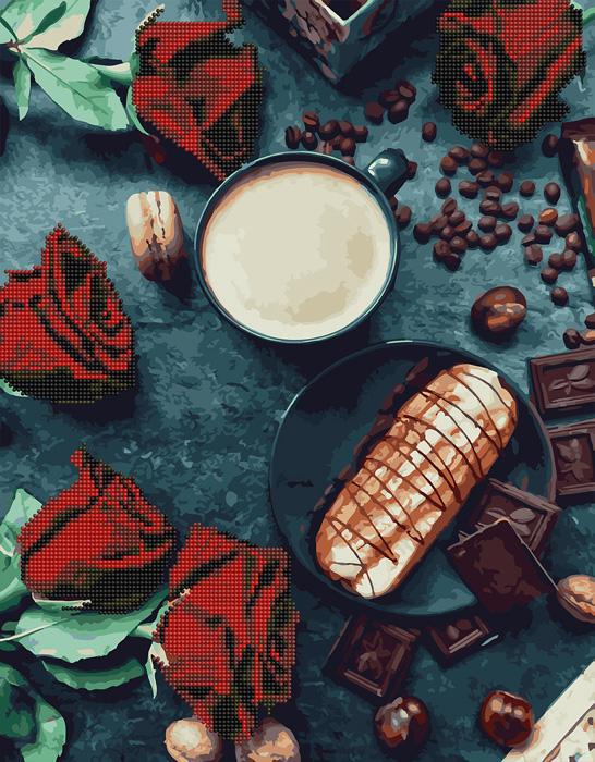 Алмазна мозаїка Brushme Еклер зі смаком троянд 40x50 см (GZS1202)