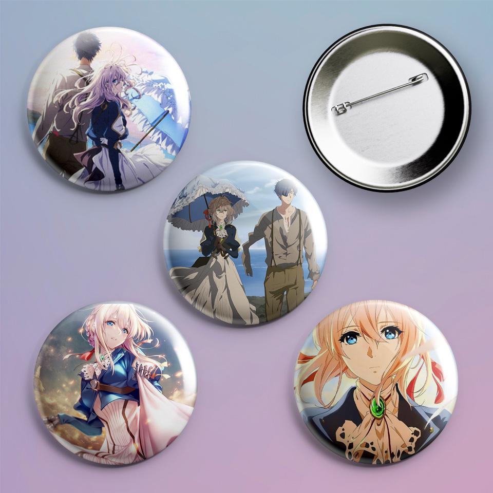 Значки на рюкзак с принтом аниме Violet Evergarden 4 шт.