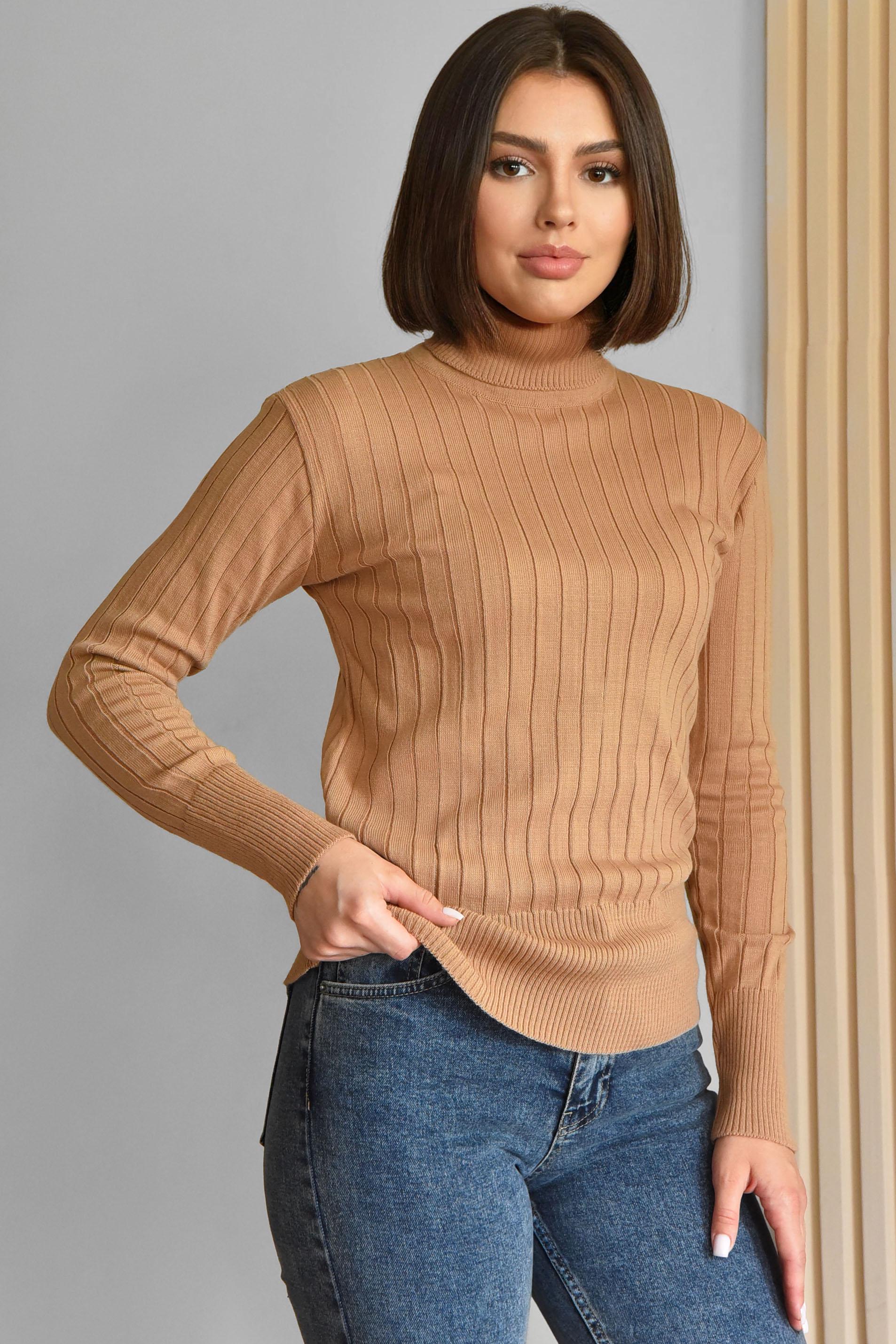 Гольф женский однотонный M-L Бежевый (187863) - фото 2 Гольф женский однотонный M-L Бежевый (187863) - фото 2