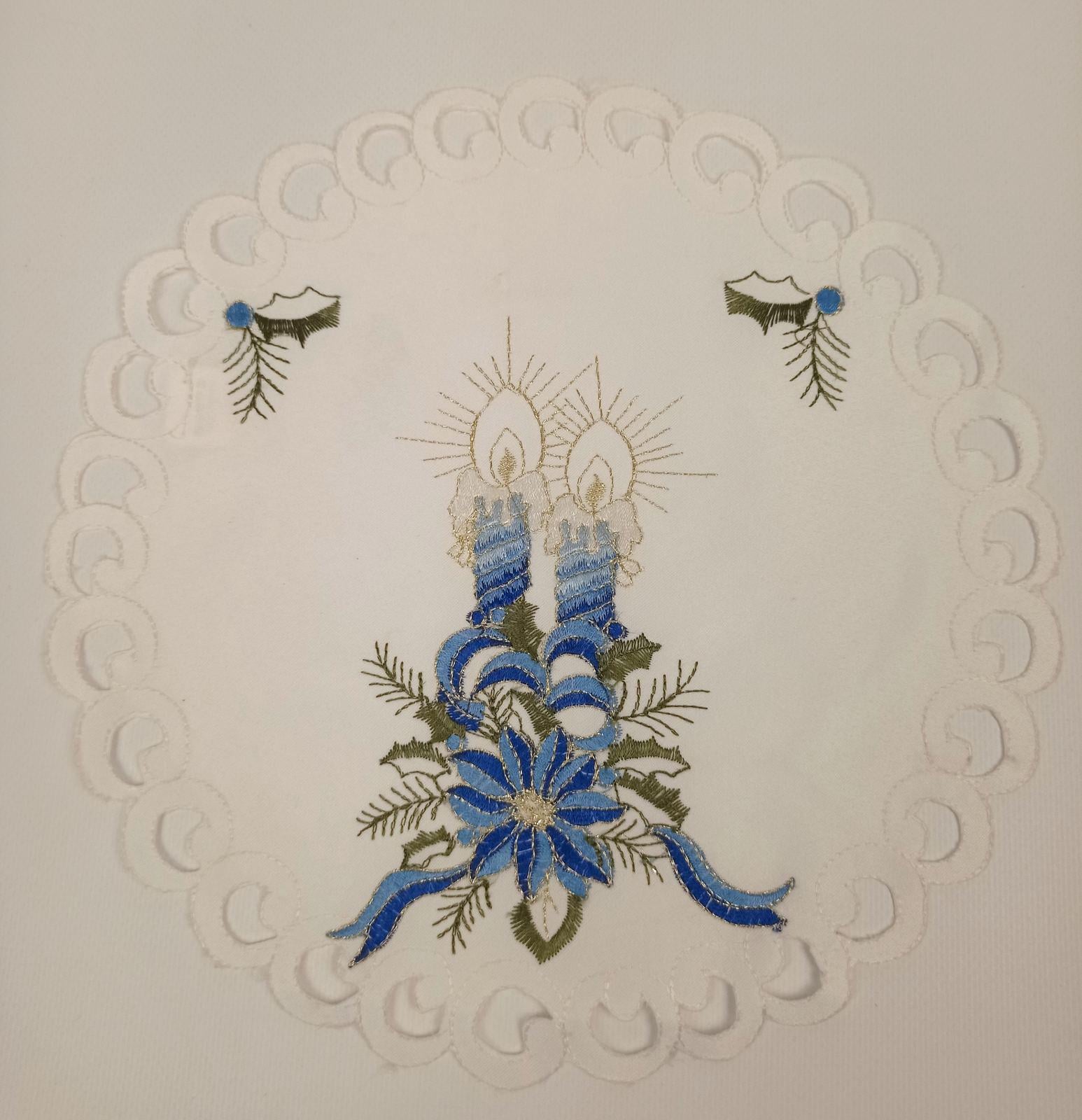 Салфетка новогодняя D 30 Blue Candle (CN18632)