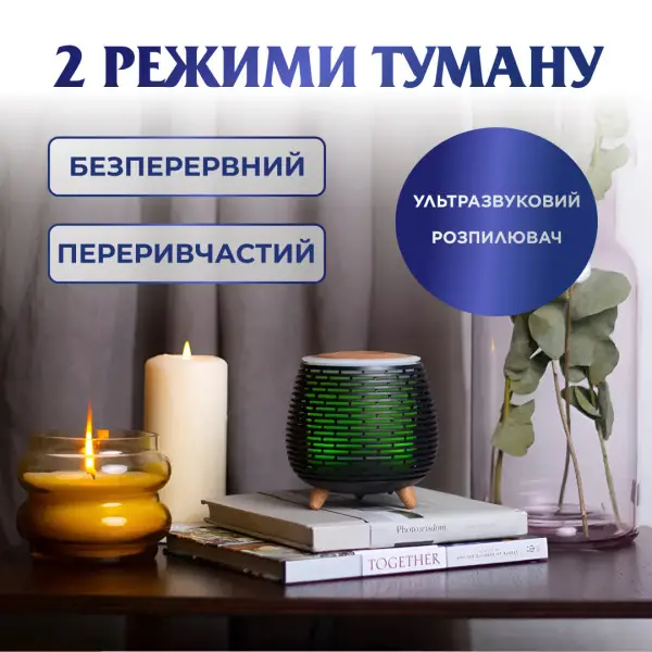 Зволожувач повітря аромадифузор із підсвічуванням 140 мл Чорний - фото 6 Зволожувач повітря аромадифузор із підсвічуванням 140 мл Чорний - фото 6