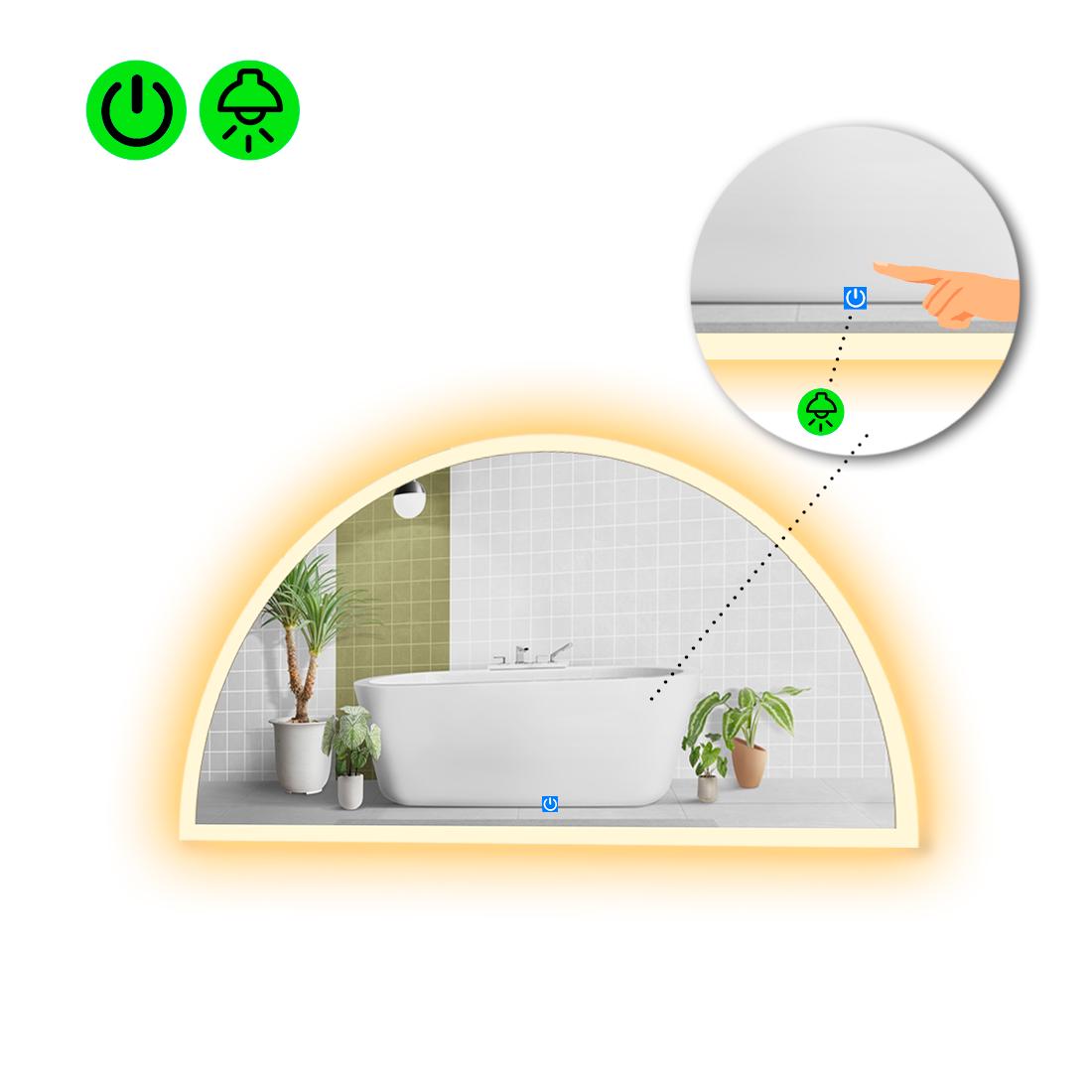 Зеркало с LED подсветкой Cerhio 3 с сенсорной кнопкой управления 100x50 см (8737508)