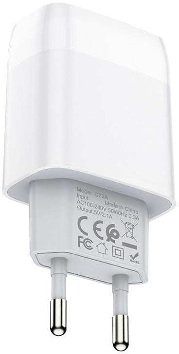 Устройство зарядное Hoco C72A 2,1A кабель Type-C White (18787)