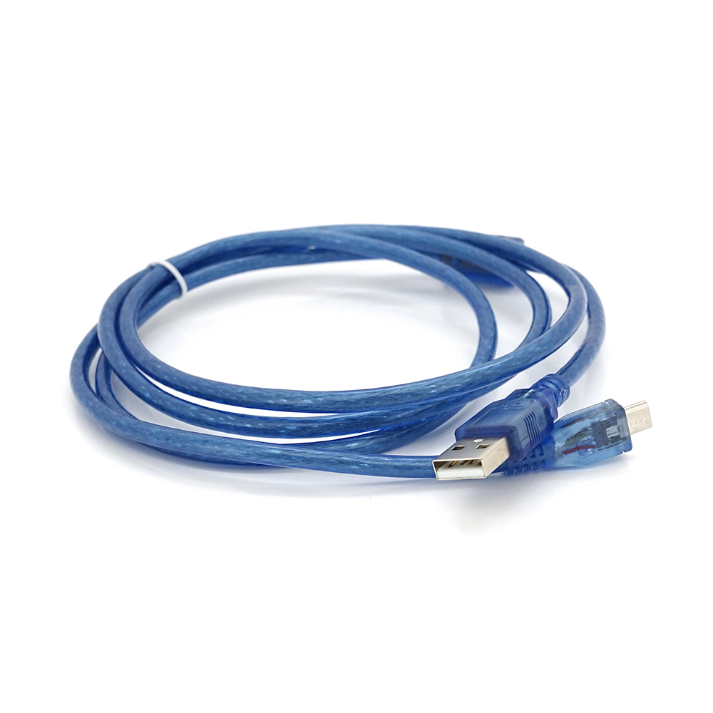 Кабель VOLTRONIC USB 2,0 AM Micro 5 pin прозрачный 1,5 м Синий (5500)