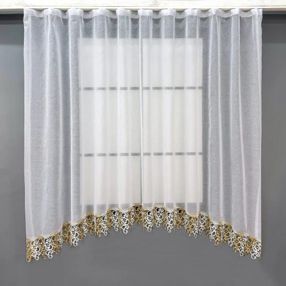 Гардина с аркой лен/макраме 270х170 см Белый (000к 51-217) Гардина с аркой лен/макраме 270х170 см Белый (000к 51-217)