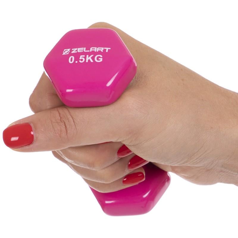 Гантель для фитнеса с виниловым покрытием Zelart TA-2777-0,5 (254201) - фото 4 Гантель для фитнеса с виниловым покрытием Zelart TA-2777-0,5 (254201) - фото 4