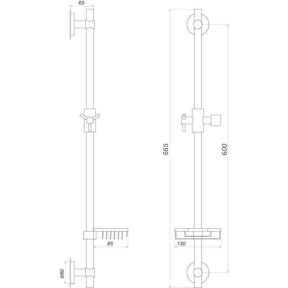 Стойка душевая Globus Lux DS-1106-CR (GSR-000027591) - фото 3