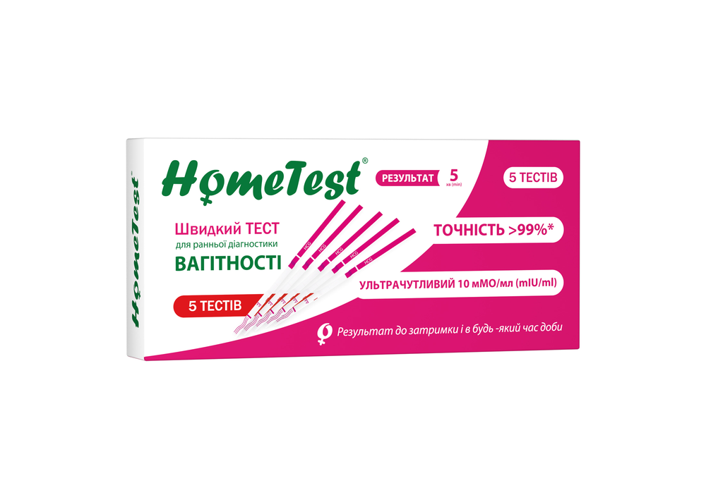 Тест-полоска на беременность HomeTest №5 (COM10505)