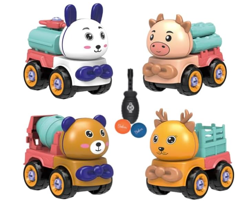 Конструктор детский Животные с отверткой и шурупами 4 разборные машинки в кейсе (2703935873) - фото 9 Конструктор детский Животные с отверткой и шурупами 4 разборные машинки в кейсе (2703935873) - фото 9