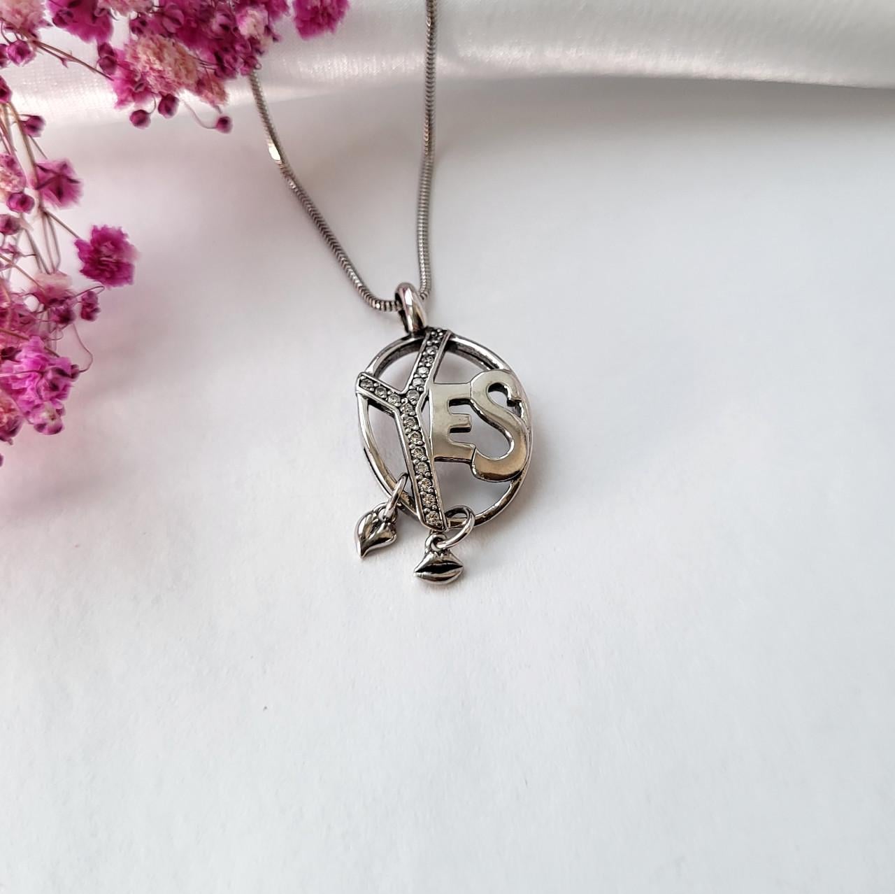 Подвеска серебряная Yes с белыми камнями 925 пробы 3,15 г (3961)