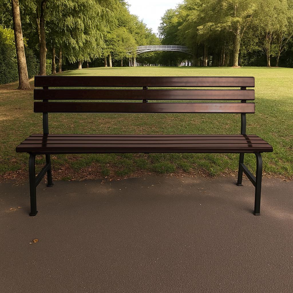 Лавка пластикова ТОБІ ШО для дачі/саду та парку 1504х822х707 мм Коричнево-чорний - фото 3 Лавка пластикова ТОБІ ШО для дачі/саду та парку 1504х822х707 мм Коричнево-чорний - фото 3