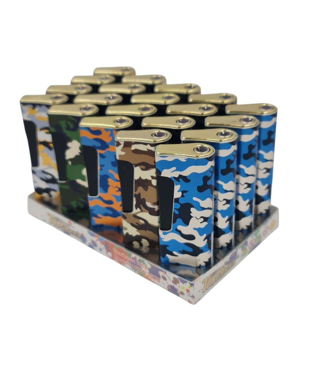 Набор зажигалок Turbo Jet ВСУ Камуфляж металл 20 шт. (000006276)