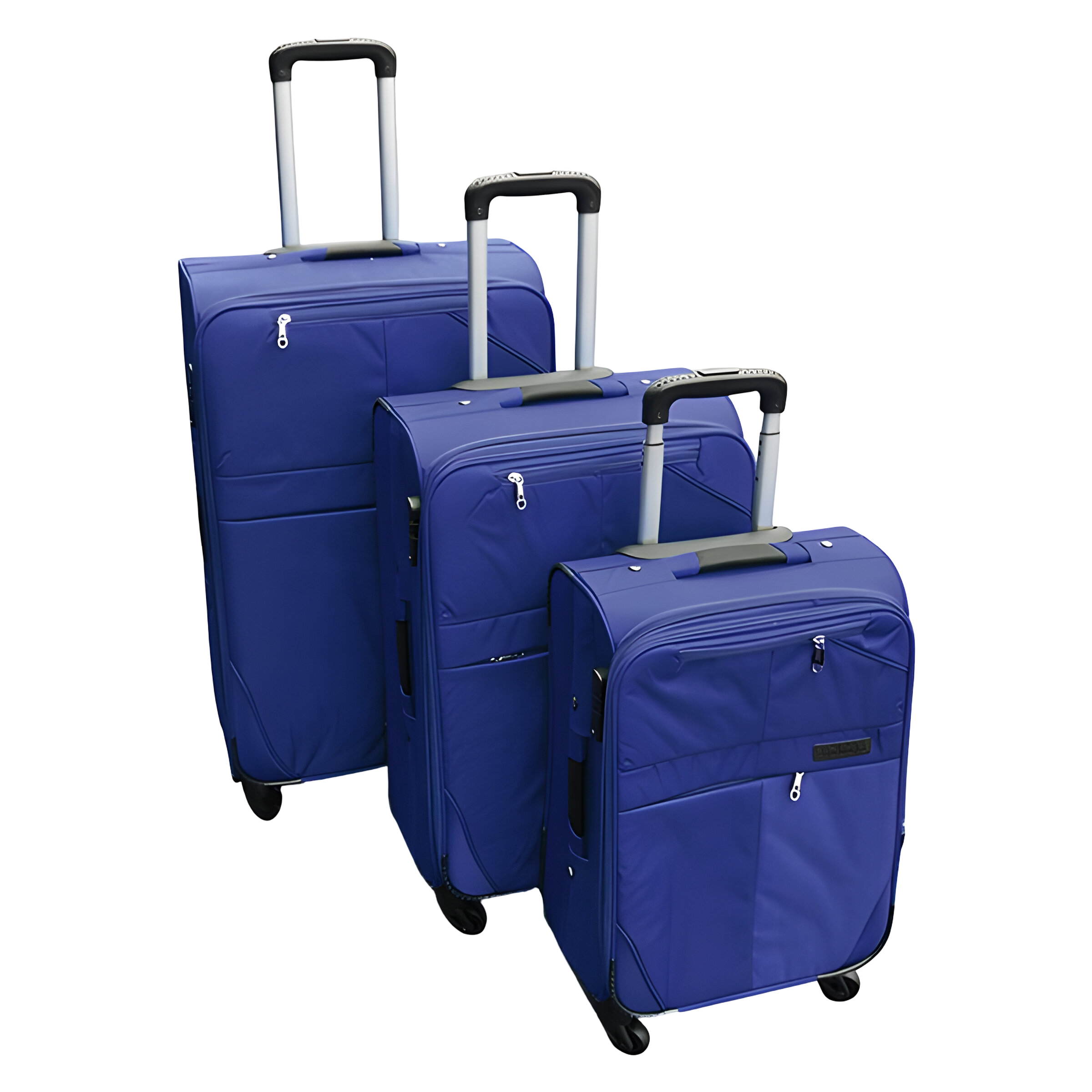 Набір валіз тканинних 3в1 з кодовим замком та телескопічною ручкою Синій (24-292) - фото 1 Набір валіз тканинних 3в1 з кодовим замком та телескопічною ручкою Синій (24-292) - фото 1