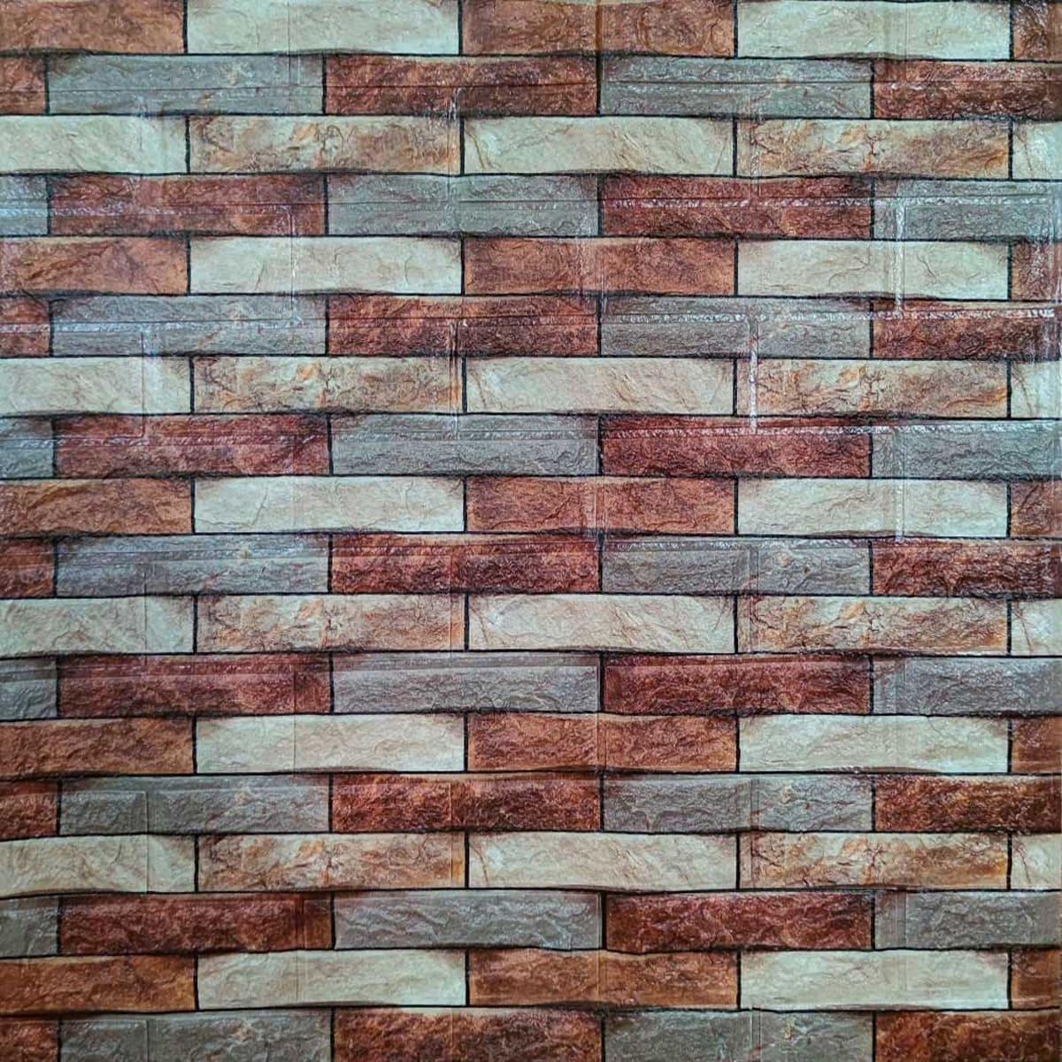 Декоративная 3D панель самоклеющаяся Sticker Wall Кирпич 700х770х4 мм Коричневый песчаник (340)