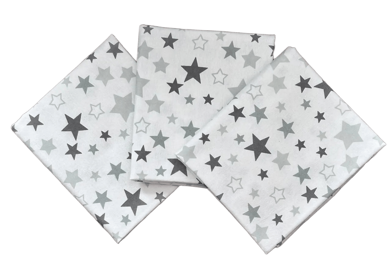 Пеленки детские BST 3 шт. 90х110 см серые звездочки (2659363852)