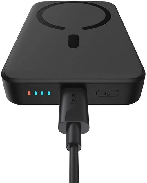 Повербанк mini Baseus MagSafe iPhone бездротова швидка зарядка Qi 15W 20W 10000 mAh Black (401240466) - фото 3