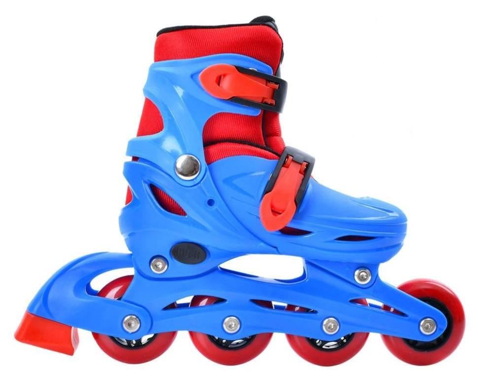 Роликовые коньки детские Bambi A4151-S-BL р. 31-34 раздвижные со светящимися колесами Синий/Красный
