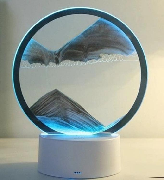 Ночник 3D с Led подсветкой 7 режимов песок Gray