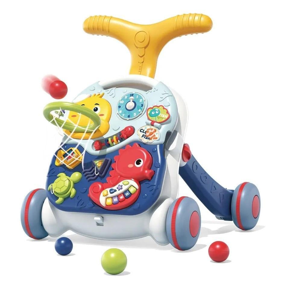 Ходунки-каталка детские развивающие Tiibaby 66548-66549 3в1 из пластика музыкальные 37х44х50 см Синий (150-7-66548-66549.1)