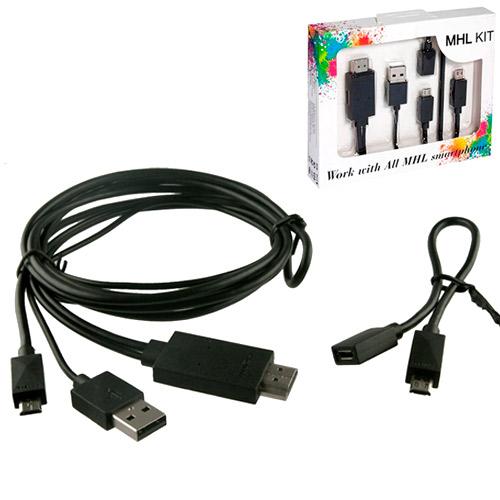 Переходник с MicroUSB на HDMI 2в1 50 см (655)