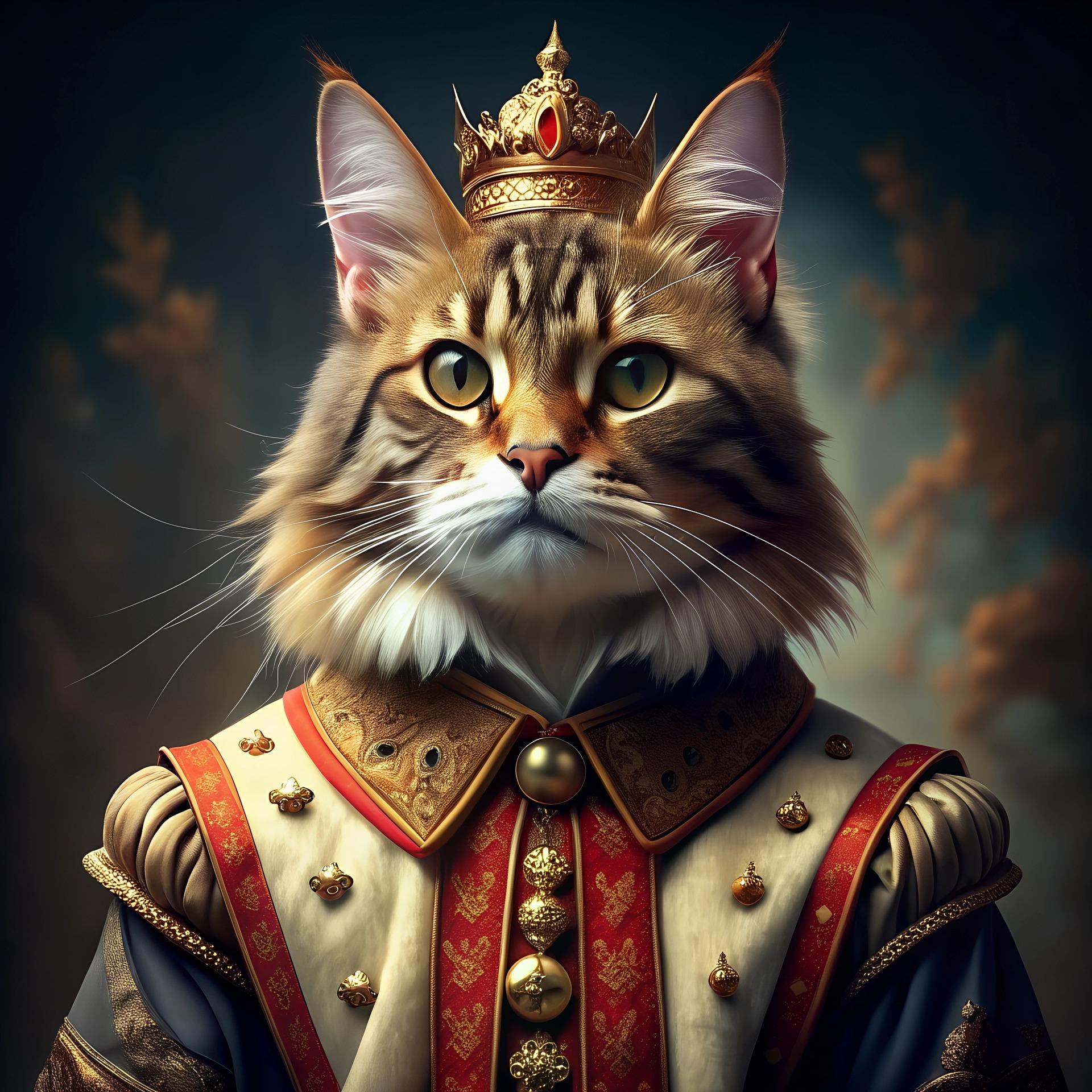 Пазл дерев'яний фігурний Король кіт ver 2 А1 картонна коробка 500+ елементів