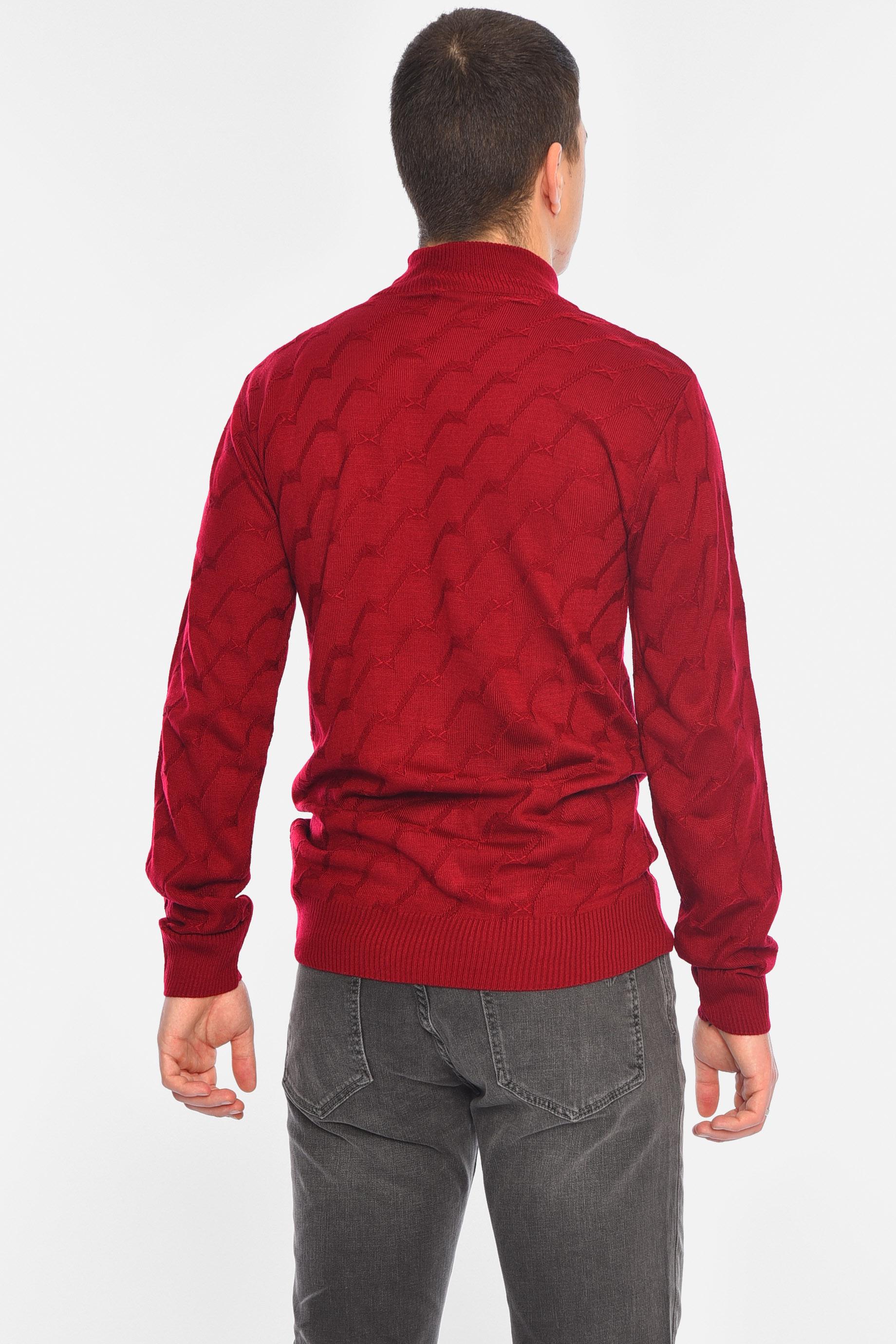 Свитер мужской однотонный M Бордовый (195390) - фото 3