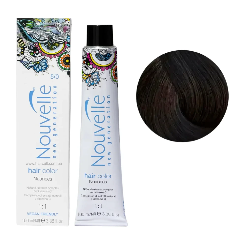 Краска для волос Nouvelle Hair Color 5/0 Насыщенный светло-коричневый 100 мл