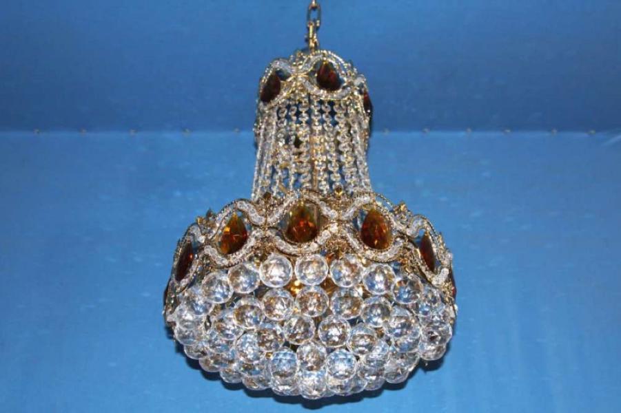 Хрустальная люстра L0389/13 FGD Белый/Золото/Коричневый (AN000321)